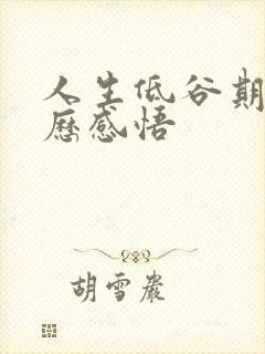 人生低谷期的经历感悟