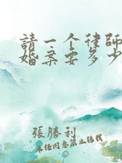 请一个律师打离婚案要多少钱