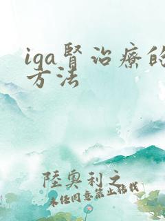 iga肾治疗的方法