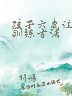 孩子六岁注意力训练方法