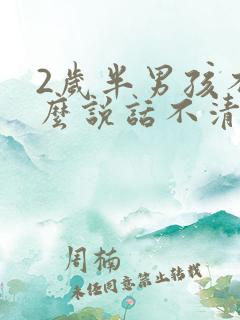 2岁半男孩不怎么说话不清楚