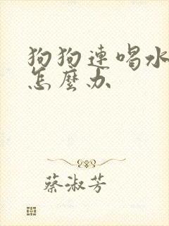 狗狗连喝水都吐怎么办