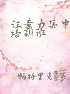 注意力集中训练培训班