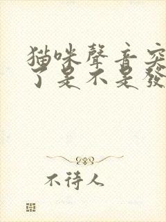 猫咪声音突然哑了是不是发生猫瘟了