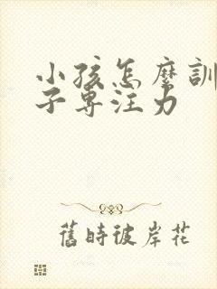 小孩怎么训练孩子专注力