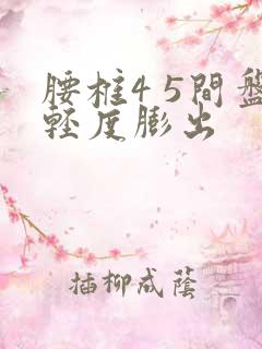 腰椎4 5间盘轻度膨出