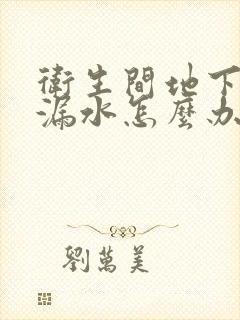 卫生间地下管道漏水怎么办