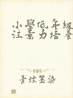 小学低年级学生注意力培养的策略