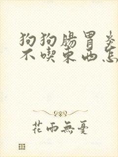 狗狗肠胃炎三天不吃东西怎么办