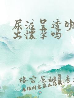 尿液呈透明会测出怀孕吗