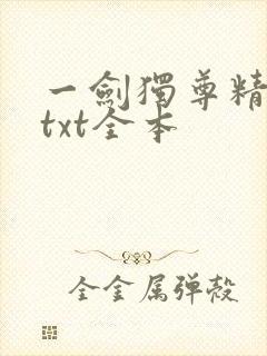 一剑独尊精校版txt全本