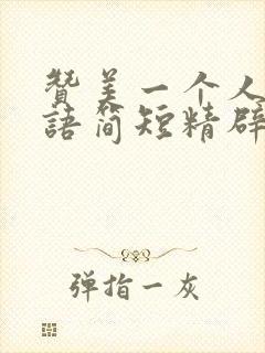 赞美一个人的话语简短精辟