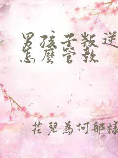 男孩子叛逆期该怎么管教