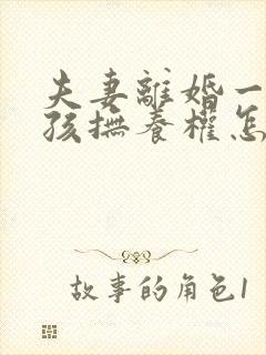 夫妻离婚一个小孩抚养权怎么判