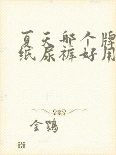 夏天哪个牌子的纸尿裤好用