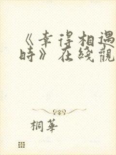 《幸得相遇离婚时》在线观看全集