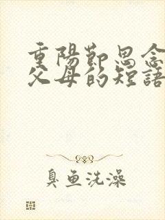 重阳节思念已故父母的短语