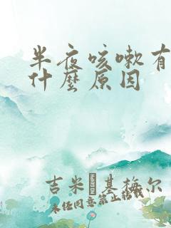 半夜咳嗽有痰是什么原因