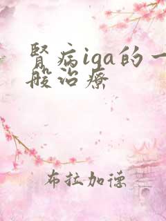 肾病iga的一般治疗