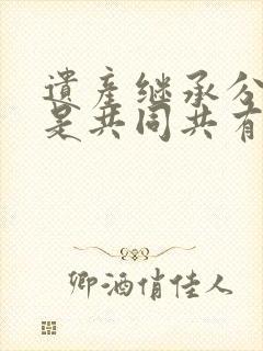 遗产继承分割前是共同共有