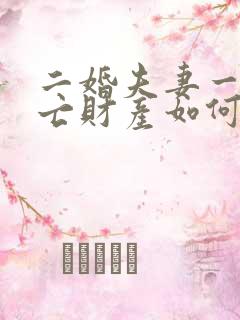 二婚夫妻一方死亡财产如何分配没有共同子女