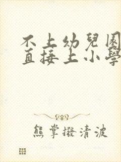 不上幼儿园可以直接上小学吗