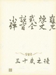 小说武炼巅峰无弹窗全文免费阅读