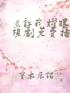 《许我耀眼》电视剧免费播放