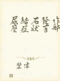 尿结石发作有什么症状有哪些