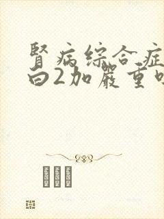 肾病综合症尿蛋白2加严重吗