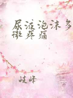 尿液泡沫多肾轻微疼痛