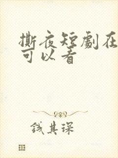撕夜短剧在哪里可以看