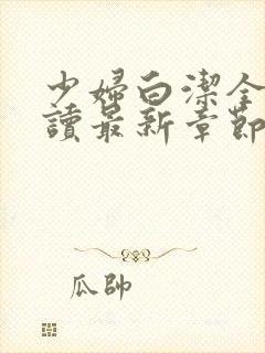 少妇白洁全文阅读最新章节