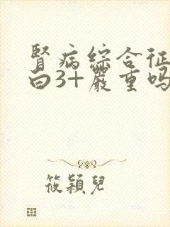 肾病综合征尿蛋白3+严重吗