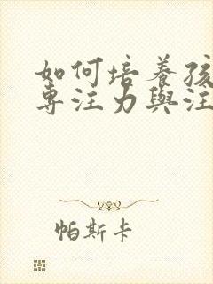 如何培养孩子的专注力与注意力