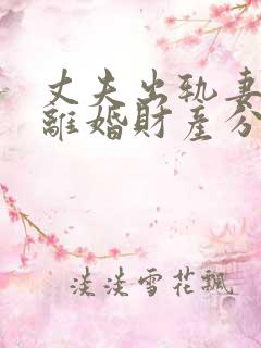 丈夫出轨妻子要离婚财产分割