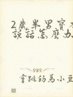 2岁半男宝不会说话怎么办