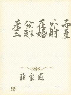 老公在外面有小三离婚财产咋分