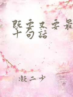 既要又要最经典十句话