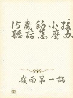 15岁的小孩不听话怎么办