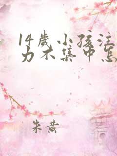 14岁小孩注意力不集中怎么回事