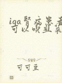 iga肾病患者可以吃韭菜吗