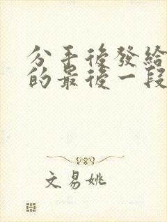 分手后发给对方的最后一段话