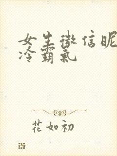 女生微信昵称高冷霸气