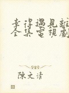 幸得遇见离婚时全集电视剧免费