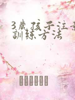 3岁孩子注意力训练方法