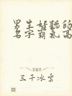 男生好听的微信名字霸气高冷