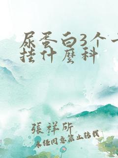 尿蛋白3个十号挂什么科