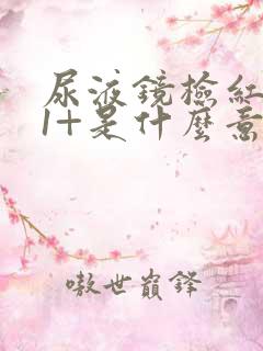 尿液镜检红细胞1+是什么意思