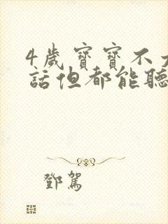 4岁宝宝不太说话但都能听懂